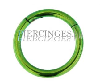 Zöld kinyitható karika piercing