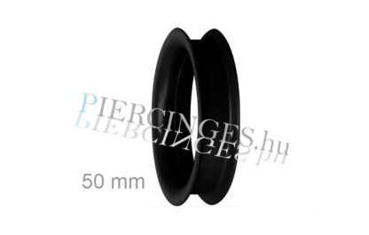 Fekete szilikon fültágító piercing 50 mm