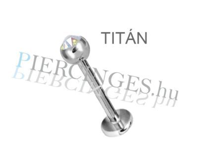 Titán ajak piercing köves golyóval színjátszó