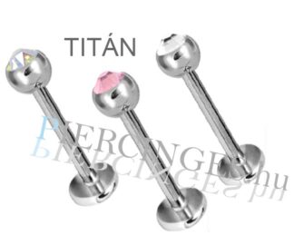 Titán ajak piercing köves golyóval