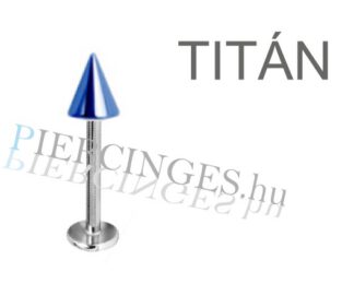 Titán ajak piercing kék tüskével