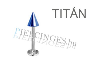 Titán ajak piercing kék tüskével