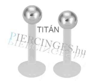 Titán golyós ajak piercing rugalmas műanyag száron