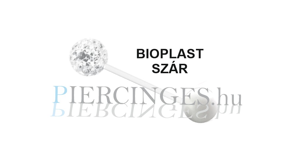 Swarovski köves tragus piercing bioplast szárral