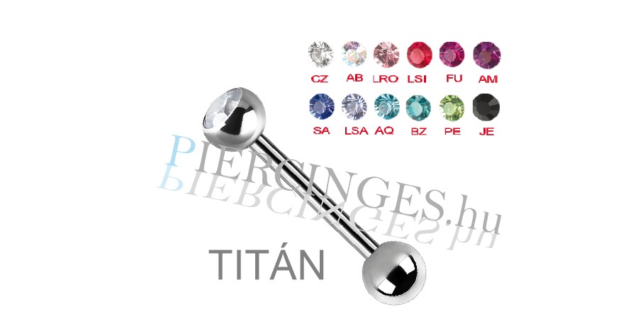 Köves titán tragus piercing