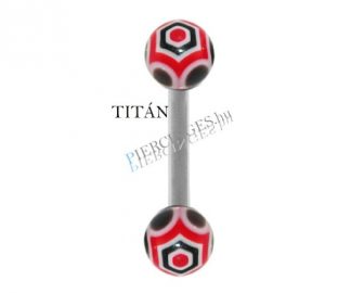 Titán nyelv piercing műanyag golyókkal