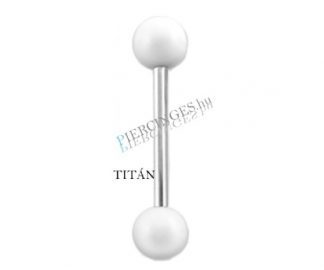 Titán nyelv piercing műanyag golyókkal