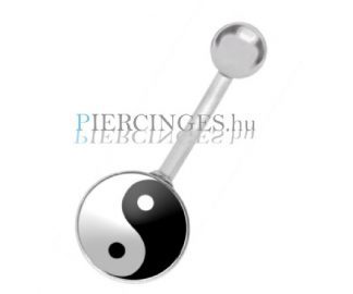 Yin-yang mintás köldök piercing